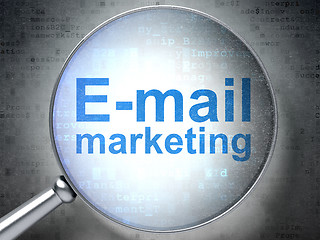 Image showing Marketing concept: E-mail Marketing with optical glass