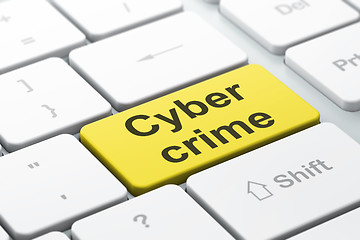 Image showing Safety concept: Cyber Crime on computer keyboard background