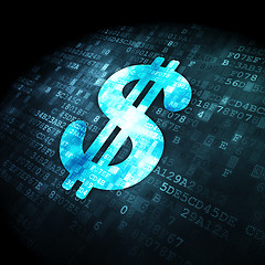 Image showing Currency concept: Dollar on digital background