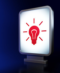 Image showing Finance concept: Light Bulb on billboard background