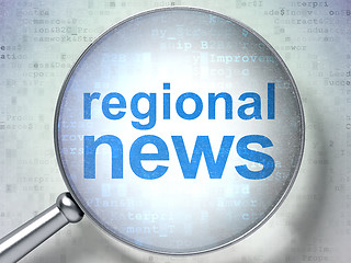 Image showing News concept: Regional News with optical glass