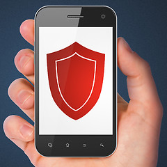 Image showing Privacy concept: Shield on smartphone