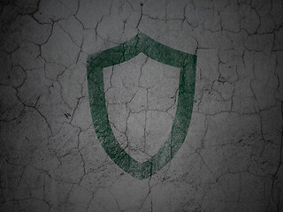 Image showing Safety concept: Contoured Shield on grunge wall background