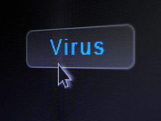 Image showing Safety concept: Virus on digital button background