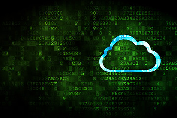 Image showing Cloud computing concept: Cloud on digital background