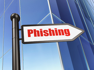 Image showing Privacy concept: Phishing on Building background