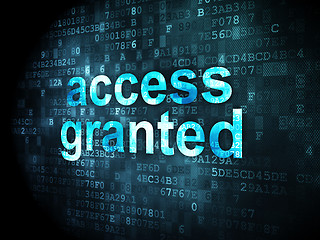Image showing Safety concept: Access Granted on digital background