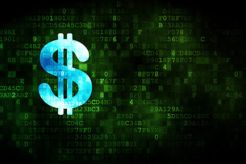 Image showing Currency concept: Dollar on digital background