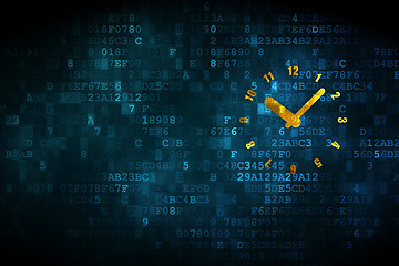 Image showing Time concept: Clock on digital background