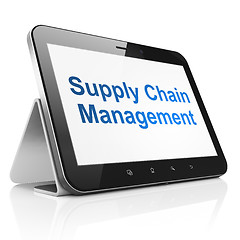 Image showing Advertising concept: Supply Chain Management on tablet pc