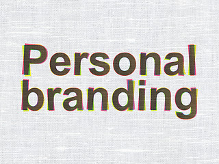 Image showing Marketing concept: Personal Branding on fabric texture backgroun