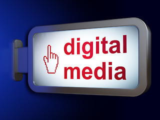 Image showing Advertising concept: Digital Media and Mouse Cursor on billboard