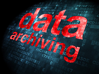 Image showing Information concept: Data Archiving on digital background