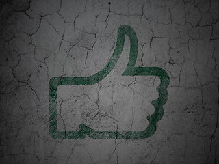 Image showing Social media concept: Like on grunge wall background