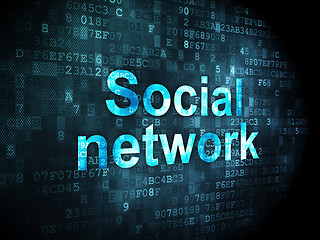 Image showing Social media concept: Social Network on digital background