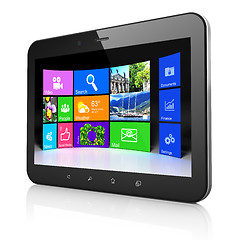 Image showing Desktop on black tablet pc computer
