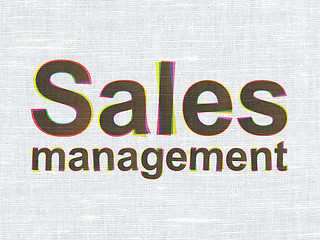 Image showing Advertising concept: Sales Management on fabric texture backgrou