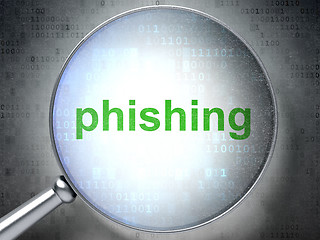 Image showing Safety concept: Phishing with optical glass