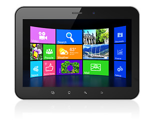 Image showing Desktop on black tablet pc computer