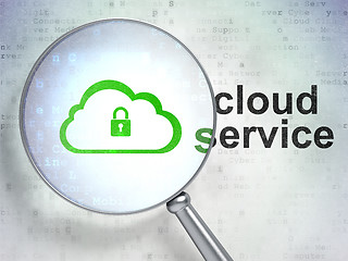 Image showing Cloud computing concept: Cloud With Padlock and Cloud Service