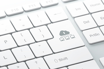 Image showing Security concept: Cloud Network on computer keyboard background