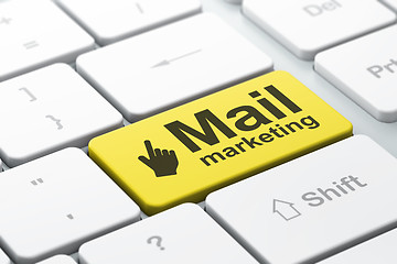 Image showing Advertising concept: Mouse Cursor and Mail Marketing on computer