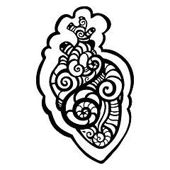 Image showing Decorative heart. Ethnic pattern.