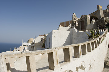 Image showing santorini incredible view patio setting