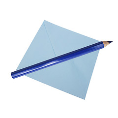Image showing blue envelope and pencil