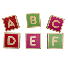 Image showing Alphabet blocks ABCDEF
