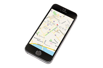 Image showing iPhone 5S and New York Map