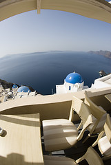 Image showing santorini incredible view patio setting