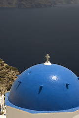 Image showing greek island church over sea