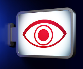 Image showing Privacy concept: Eye on billboard background