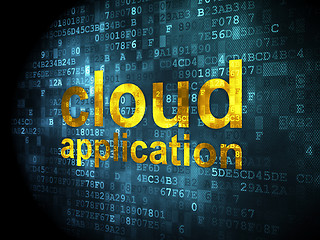 Image showing Cloud technology concept: Cloud Application on digital backgroun