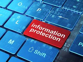 Image showing Privacy concept: Information Protection on computer keyboard bac