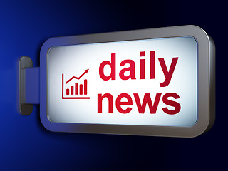 Image showing News concept: Daily News and Growth Graph on billboard backgroun