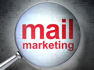 Image showing Marketing concept: Mail Marketing with optical glass
