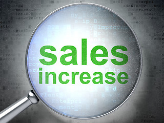 Image showing Marketing concept: Sales Increase with optical glass