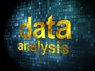 Image showing Information concept: Data Analysis on digital background