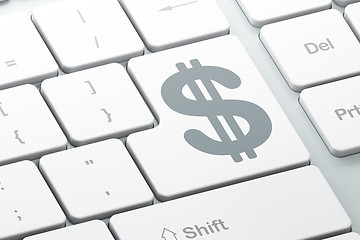 Image showing Currency concept: Dollar on computer keyboard background