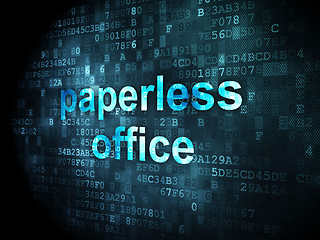 Image showing Finance concept: Paperless Office on digital background