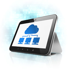 Image showing Cloud technology concept: Cloud Network on tablet pc computer