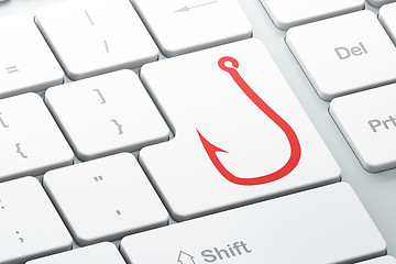 Image showing Privacy concept: Fishing Hook on computer keyboard background