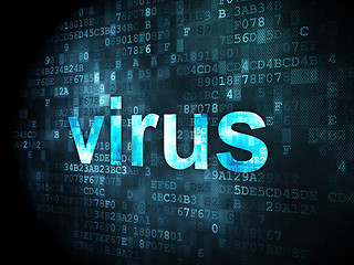 Image showing Safety concept: Virus on digital background