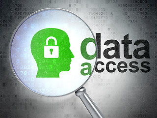 Image showing Data concept: Head With Padlock and Data Access with optical gla