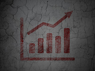 Image showing Finance concept: Growth Graph on grunge wall background