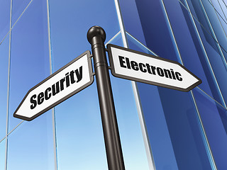 Image showing Security concept: Electronic Security on Building background