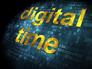 Image showing Time concept: Digital Time on digital background