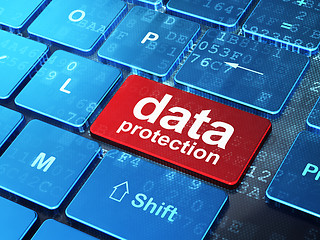 Image showing Privacy concept: Data Protection on computer keyboard background